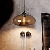 economico Luci Isola cucina-lampada a sospensione a led 28 cm lampada a sospensione design singolo in vetro elettrolitico moderno stile nordico 110-240 v