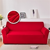 baratos Cobertura de Sofa-Capa de sofá elástica à prova de poeira e todo-poderosa, capa de sofá de tecido supermacio cor de vinho com uma capa de reforço grátis (cadeira/sofá de dois lugares/3 lugares/4 lugares)