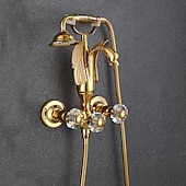 billige Badekraner-badekar armatur - moderne antikk messing veggmontering messing ventil badekar dusj blandebatterier