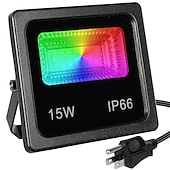 Недорогие Уличные фонари-приложение rgbw светодиодный прожектор 15 Вт bluetooth открытый умный прожектор 2 шт. 1 шт. 110 в 220 в ip66 водонепроницаемый изменение цвета прожектор приложение групповое управление