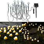 cheap Landscape Lights-Outdoor Solar String Light LED Mushroom Solar String Light 3.8m 10 LEDs Outdoor Patio Garden Decoration Waterproof Fairy Light Courtyard Lawn Solar Ground Stakes Lamp 1 Set
