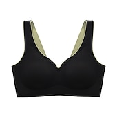 お買い得  スポーツブラとベスト-毎日伸縮性のある女性用シームレスブラフルカバープレーン