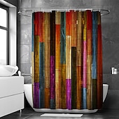 economico Tende doccia-Tenda da doccia con ganci per bagno 180cm*180cm (70&quot;*70&quot;) decorazione bagno in stile rustico fattoria porta vintage poliestere impermeabile set di 12 ganci in plastica