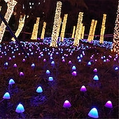 cheap Landscape Lights-Outdoor Solar String Light LED Mushroom Solar String Light 3.8m 10 LEDs Outdoor Patio Garden Decoration Waterproof Fairy Light Courtyard Lawn Solar Ground Stakes Lamp 1 Set