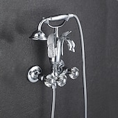 billige Badekraner-badekar armatur - moderne antikk messing veggmontering messing ventil badekar dusj blandebatterier