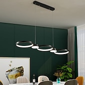 זול עיצוב טבעת ועגול-אור תליון הוביל אי מטבח מטבח אור מעגל טבעת שחור 95 ס"מ נברשת מתכת סגנון אמנותי סגנון מודרני אופנתי גימורים צבועים 220-240 v