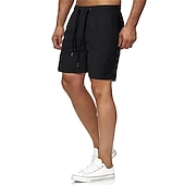 cheap Men&#039;s Swimming Shorts-Men&#039;s Board Shorts Swim Shorts Swim Trunks Beach Shorts Drawstring Elastic Waist Print Solid Color Print Quick Dry Outdoor Knee Length Daily Beach Hawaiian Chino Grass Green Black Micro-elastic