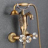 billige Badekraner-badekar armatur - moderne antikk messing veggmontering messing ventil badekar dusj blandebatterier
