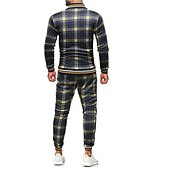baratos agasalho e moletom masculino-conjuntos de roupas esportivas masculinas - agasalho de inverno clássico xadrez de manga comprida - jaqueta de moletom com zíper completo com calças para homens - roupas esportivas elegantes para ginástica masculina - presentes de natal para homens