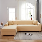 billiga Sofföverdrag-stretch sofföverdrag överdrag vinröd elastisk sektionssoffa fåtölj loveseat 4- eller 4- eller 3-sits L-form grå blå vanlig solid mjuk slitstark tvättbar