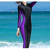 abordables Lycra de surf-Femme Combinaison Fine Maillots de Bain Protection solaire UV UPF50+ Respirable Coque Intégrale Maillots de Bain Maillot de bain Zip sur le devant Natation Plongée Surf Plongée en apnée Mosaïque