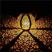 billige Landskapslys-ramadan eid lys solcellelys utendørs hengende solcelle vintage hagelampe retro lanterner hule solcellelys med håndtak for hage tre gjerde terrasse landskap krans belysning