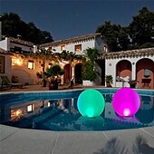 preiswerte Unterwasserlampen-1/2 stücke schwimmende pool lichter im freien solar ball mond lampe ip68 wasserdicht rgb mit fernbedienung für schwimmbad hof garten ktv bar party dekorative urlaub sommer beleuchtung