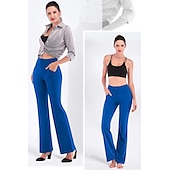 رخيصةأون طماق اليوغا والجوارب-نسائي السراويل اليوغا جيوب جانبية أرجل واسعة بوتكات بنطلون رياضي للبطن 4 طريقة تمتد متنفس خصر عالي يوغا اللياقه البدنيه تمرين نادي رياضي بنطلون طماق قيعان سكني غامق أرزق بحري نبيذ الشتاء قياس كبير