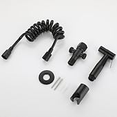 cheap Bidet Faucets-Handheld Bidet Sprayer Kit Black Shower Bath Water Faucet Toilet Spray Bathroom
