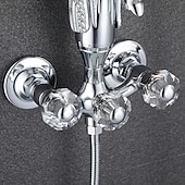 billige Badekraner-badekar armatur - moderne antikk messing veggmontering messing ventil badekar dusj blandebatterier