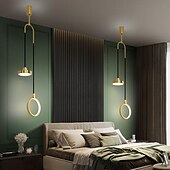 cheap Island Lights-LED Pendant Light Modern Black Gold Bedside Light 20 cm Lantern Desgin Pendant Light Metal Painted Finishes Modern 220-240V 110-120V