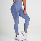 economico Leggings semplici-donne leggings senza cuciture allenamento culo ascensore calzamaglia increspato push up leggings di controllo della pancia sport palestra yoga fitness ciclismo corsa athleisure abbigliamento sportivo