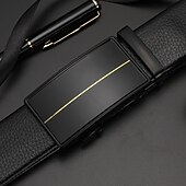 cheap Men&#039;s Belt-Men&#039;s Faux Leather Belt Ratchet Belt Black Red Faux Leather leatherette Fashion Party Work Solid Color Office / Career Daily Wear