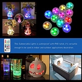economico Luci subacquee-12pcs subacquea sommergibile esterna led piscina luce con telecomando a batteria lampada da notte subacquea serbatoio di pesci stagno piscina acquario vaso di natale decorazione della festa nuziale