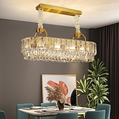 halpa Kattokruunut-johti riipus valokristalli kattokruunu saarivalo 80cm 100cm lyhty desgin metalli sähkösinkitty moderni 220-240v 110-120v