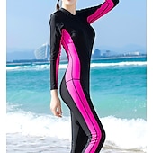 abordables Lycra de surf-Femme Combinaison Fine Maillots de Bain Protection solaire UV UPF50+ Respirable Coque Intégrale Maillots de Bain Maillot de bain Zip sur le devant Natation Plongée Surf Plongée en apnée Mosaïque