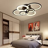 billige Taklamper med dimming-6-lys led dimbar taklampe innfelt lys sirkel design moderne stil enkelhet akryl 90w stue spisestue soverom lys armatur kun dimmes med fjernkontroll