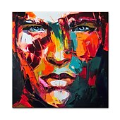 cheap People Paintings-Oil Painting Handmade Hand Painted Wall Art Mintura Modern Abstract Face Home Decoration Decor Rolled Canvas No Frame Unstretched