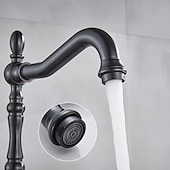 preiswerte Küchenarmaturen-Küchenarmatur - Einhebelgriff Einloch Öl-geriebener Bronze Standardauslauf Mittelsatz Antike Küchenarmaturen mit Seifenspender