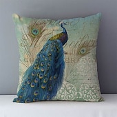 billige dyrestil-vintage peacock dobbel sideputetrekk 1 stk mykt putetrekk putetrekk til sofa soverom stue overlegen kvalitet maskinvaskbar