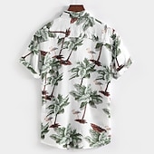 preiswerte Tropische Pflanzen-Herren Kokosnussbaum Palme Tropische Pflanzen Hemd Hawaiihemd Sommerhemd Aloha-Shirt Kurzarm Hemd Kragen Hawaiianisch Designer Brautkleider schlicht Outdoor Strasse Täglich Weiß Hellgrün Rosa S M L