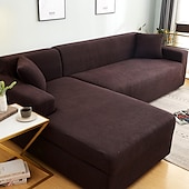 baratos Cobertura de Sofa-capas de sofá à prova de poeira todo-poderosas, elásticas, em forma de l, capa de sofá em tecido supermacio, cor de vinho, com uma capa de reforço grátis, capa de sofá moderna para sala de estar,