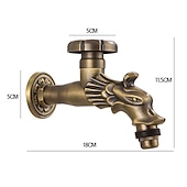 economico Rubinetti per lavandino bagno-rubinetto per lavatrice di lusso in stile retrò con estremità filettata, rubinetto per lavabo monocomando monoforo in ottone antico nero bronzo lucidato ad olio, rubinetto esterno con valvola in