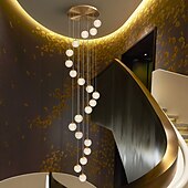 voordelige Unieke kroonluchters-kroonluchter led hanglamp globe ontwerp cluster ontwerp koper formele stijl moderne 10 15 20 heads 220-240v 110-120v