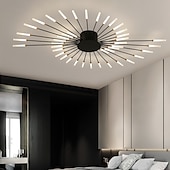 Недорогие Потолочные светильники-современный потолочный светильник, простой в установке, потолочный светильник для скрытого монтажа, люстра с акриловым абажуром, для детской комнаты, спальни, гостиной, нейтральный свет в форме цветка 4000k (черный / золотой, 42 головки)