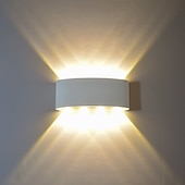זול נורות קיר חוץ-אורות קיר חיצוניים 8w led אלומיניום מנורת קיר פמוט פנימי למעלה למטה ip65 עמיד למים לבן שחור מודרני לפטיו גינה מדרגות חדר שינה מעבר מסלול חדר אמבטיה אור