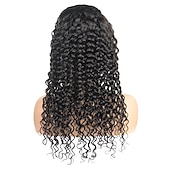 economico Parrucche lace front capelli veri-ishow parrucca peruviana dei capelli umani parrucche frontali in pizzo di colore naturale parte centrale t pizzo pizzo trasparente 13 * 4 * 1 onda profonda pre pizzicata capelli umani 180 densità