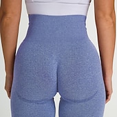 economico Leggings semplici-donne leggings senza cuciture allenamento culo ascensore calzamaglia increspato push up leggings di controllo della pancia sport palestra yoga fitness ciclismo corsa athleisure abbigliamento sportivo