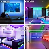 preiswerte Fernbedienung-smart rgb led strip light app control 15m 49ft 2835 smd 810 leds ir 24 key controller funktioniert mit alexa google 12v 3a adapter kit