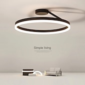 baratos Montagem Embutida &amp; Montagem Semi Embutida-luz de teto led círculo moderno preto branco 40cm 50cm luzes embutidas em alumínio estilo artístico estilo moderno acabamentos pintados com estilo LED moderno 220-240v