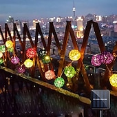 economico Striscie luci ad energia solare-elegante ricevimento di matrimonio festa luci solari esterne stringa sepak takraw led luci fatate 6,5 m-30 led 5 m-20 led impermeabile ip65 luci stringa natale matrimonio festa giardino balcone