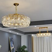 halpa Kattokruunut-johti riipus valokristalli kattokruunu saarivalo 80cm 100cm lyhty desgin metalli sähkösinkitty moderni 220-240v 110-120v