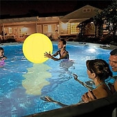 preiswerte Unterwasserlampen-1/2 stücke schwimmende pool lichter im freien solar ball mond lampe ip68 wasserdicht rgb mit fernbedienung für schwimmbad hof garten ktv bar party dekorative urlaub sommer beleuchtung