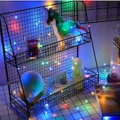 baratos Alimentado por Pilha-100 unidades de luzes de natal de fadas operadas por bateria de 7 pés 20 led à prova d &#039;água mini luzes de corda do firefly com fio de prata flexível para peças centrais de casamento pote de pedreiro