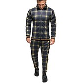 baratos agasalho e moletom masculino-conjuntos de roupas esportivas masculinas - agasalho de inverno clássico xadrez de manga comprida - jaqueta de moletom com zíper completo com calças para homens - roupas esportivas elegantes para ginástica masculina - presentes de natal para homens