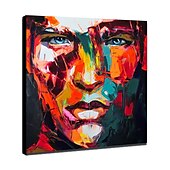 cheap People Paintings-Oil Painting Handmade Hand Painted Wall Art Mintura Modern Abstract Face Home Decoration Decor Rolled Canvas No Frame Unstretched