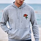 abordables Sweats à capuche graphiques pour hommes-Homme Floral Imprime manche longue Pulls molletonnés Capuche Rétro Vintage Frais Casual Hiver Noir Blanche Jaune Vêtement Tenue Designer Grande Taille S M L XL 2XL 3XL