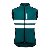 cheap Men&#039;s Jackets &amp; Gilets-WOSAWE Men&#039;s Cycling Jersey Cycling Vest Sleeveless Mountain Bike MTB Road Bike Cycling Green Black Dark Blue Bike Vest / Gilet Jersey Windproof Breathable Lightweight Reflective Strips Back Pocket