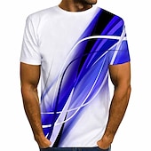 billige T-skjorter med 3D-trykk til herrer-Herre Grafisk Skjorte T skjorte Kortermet T skjorte 3D-utskrift Rund hals Skjorte Gatemote Daglig Ut på byen Gul Rød Blå Klær Normal S M L XL XXL 3XL 4XL