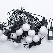 economico Plug in elettrico-luci stringa lampadina a led per esterni 5m 10m 20m luci stringa 50 100 150 led 2835 smd 1 set bianco caldo multi colore festa decorativa vacanza 100-240 v